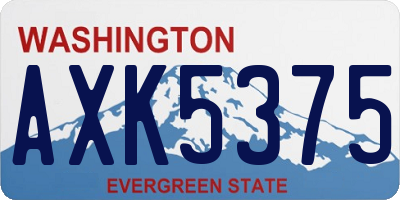WA license plate AXK5375