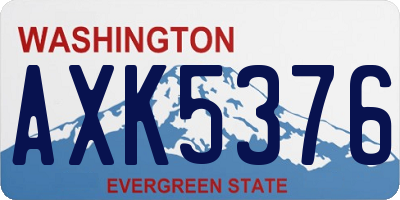 WA license plate AXK5376