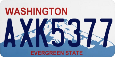 WA license plate AXK5377