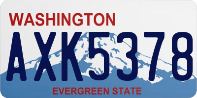 WA license plate AXK5378