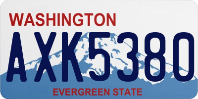 WA license plate AXK5380