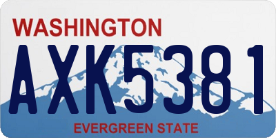 WA license plate AXK5381