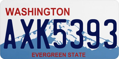 WA license plate AXK5393