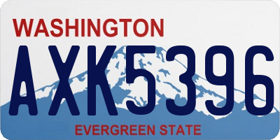 WA license plate AXK5396