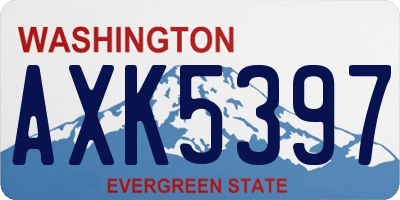 WA license plate AXK5397