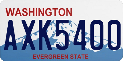 WA license plate AXK5400