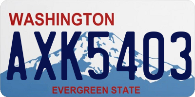 WA license plate AXK5403