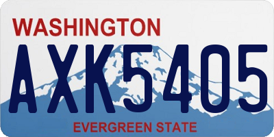 WA license plate AXK5405