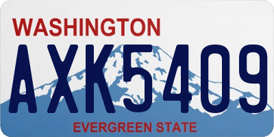 WA license plate AXK5409