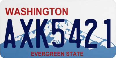 WA license plate AXK5421