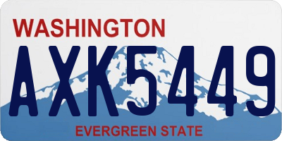 WA license plate AXK5449