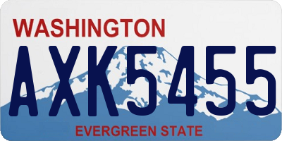 WA license plate AXK5455