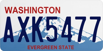 WA license plate AXK5477