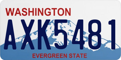 WA license plate AXK5481