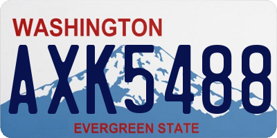 WA license plate AXK5488