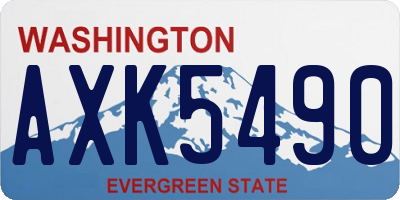 WA license plate AXK5490