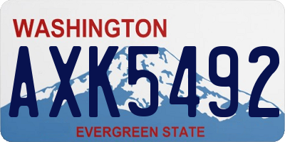 WA license plate AXK5492