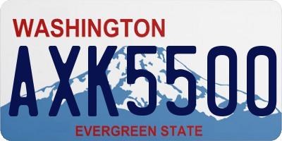 WA license plate AXK5500