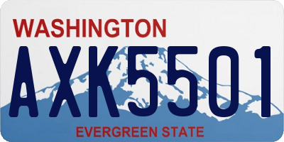 WA license plate AXK5501