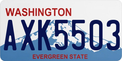 WA license plate AXK5503