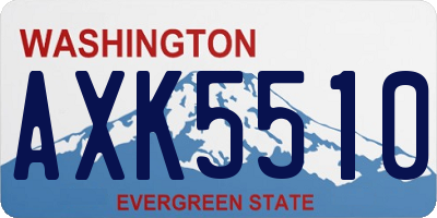 WA license plate AXK5510