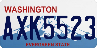 WA license plate AXK5523