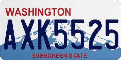 WA license plate AXK5525