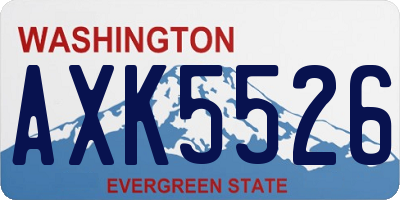 WA license plate AXK5526