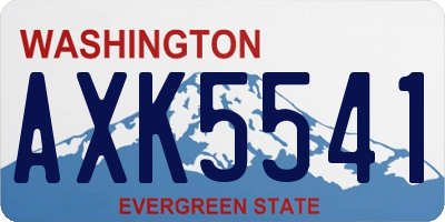 WA license plate AXK5541