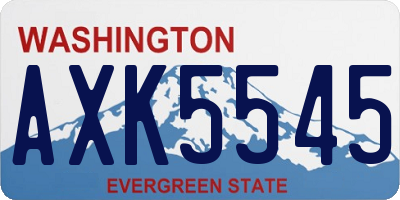 WA license plate AXK5545