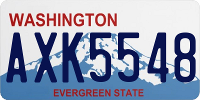 WA license plate AXK5548