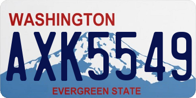 WA license plate AXK5549