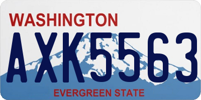WA license plate AXK5563