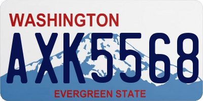 WA license plate AXK5568