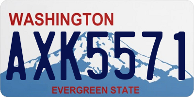 WA license plate AXK5571
