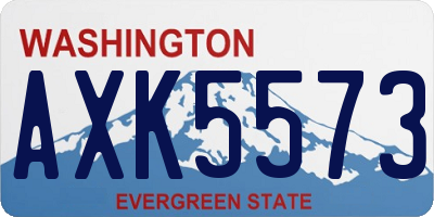 WA license plate AXK5573