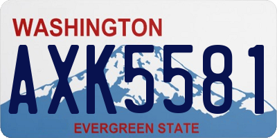 WA license plate AXK5581