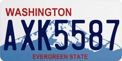 WA license plate AXK5587