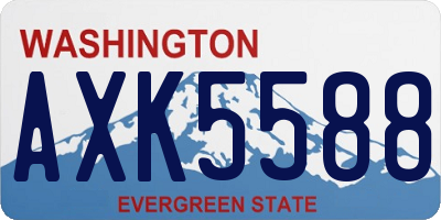 WA license plate AXK5588