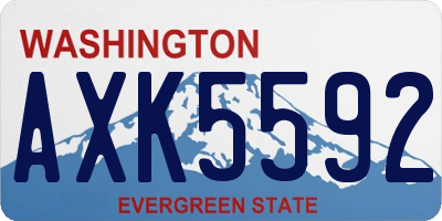 WA license plate AXK5592