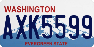 WA license plate AXK5599