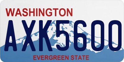 WA license plate AXK5600