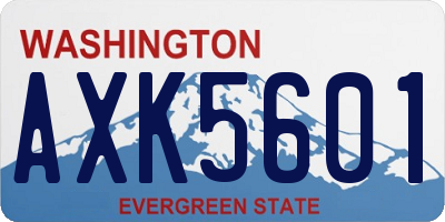 WA license plate AXK5601