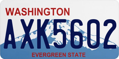 WA license plate AXK5602