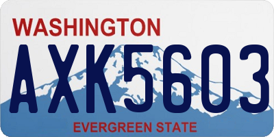 WA license plate AXK5603