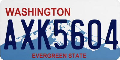 WA license plate AXK5604