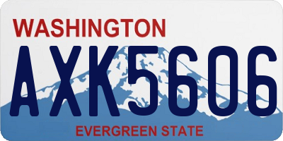 WA license plate AXK5606
