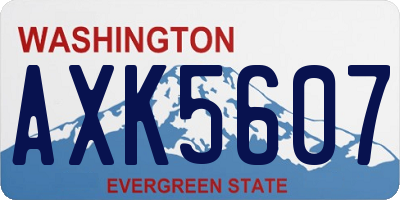 WA license plate AXK5607