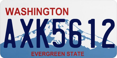 WA license plate AXK5612