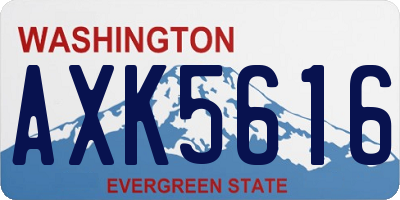 WA license plate AXK5616